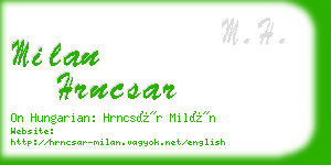 milan hrncsar business card